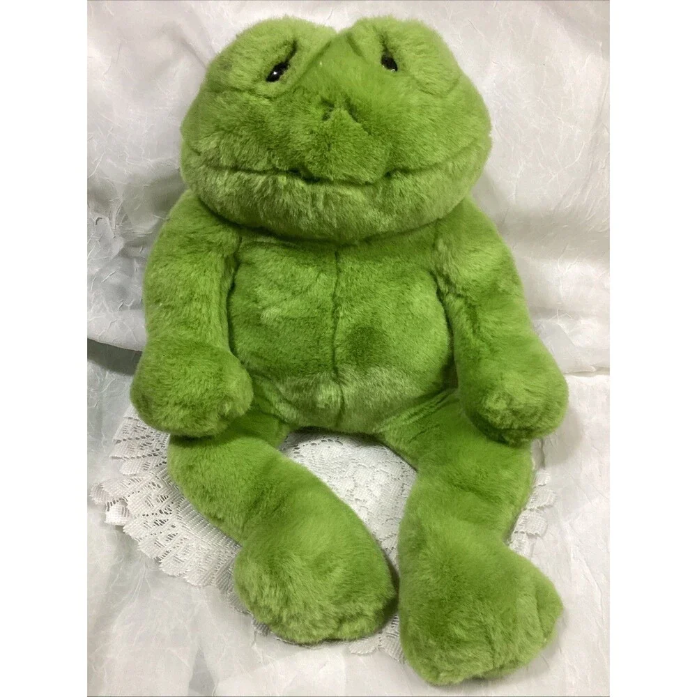Dakin Lou Rankin Friends Happy Herbert Frog 16 Inch Green Plush Stuffed Applause